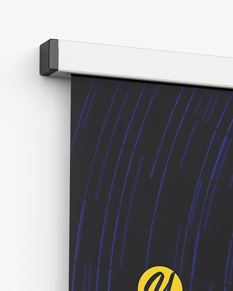 Projector Screen Mockup - Half Side View