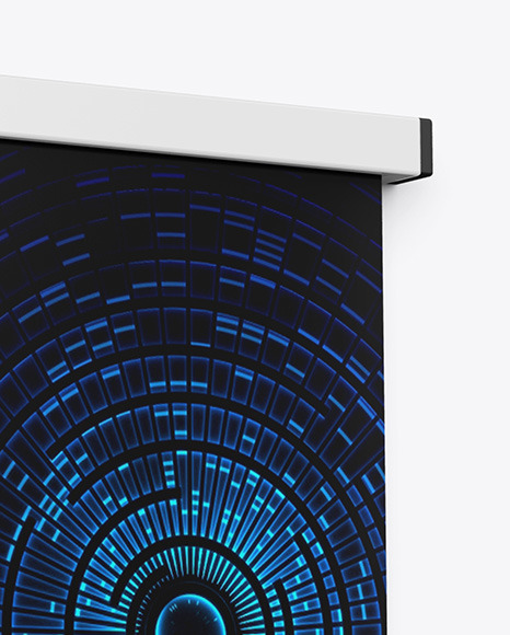 Projector Screen Mockup - Half Side View