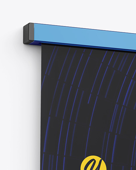 Metallic Projector Screen Mockup - Side View