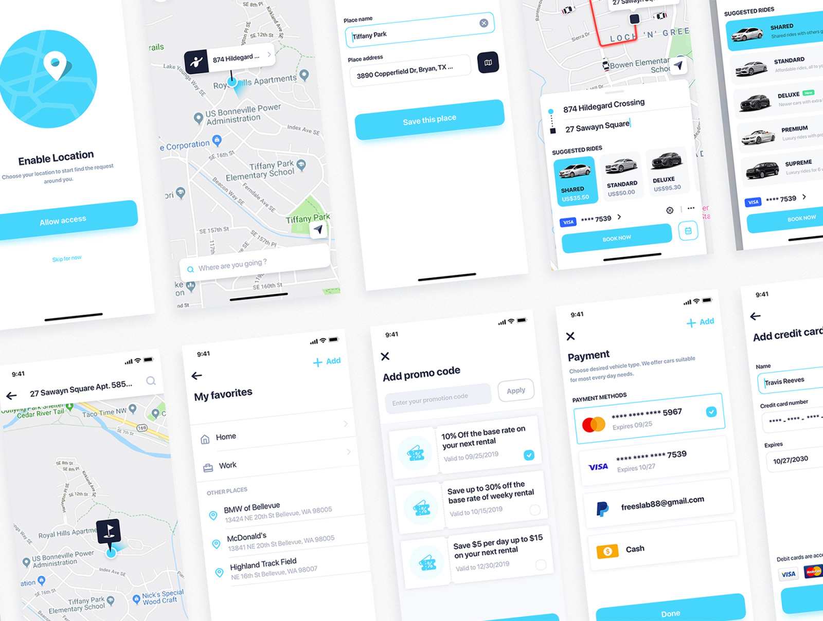 Car Sharing mobile UI Kit