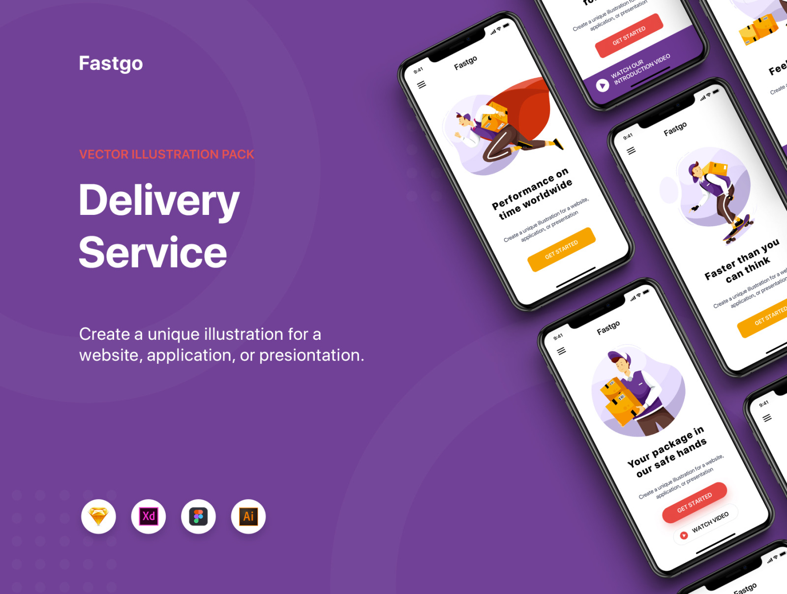 FASTGO - Delivery Service UI Kit FASTGO - Delivery Service UI Kit