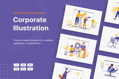 Corporate Illustration Pack - Staff management