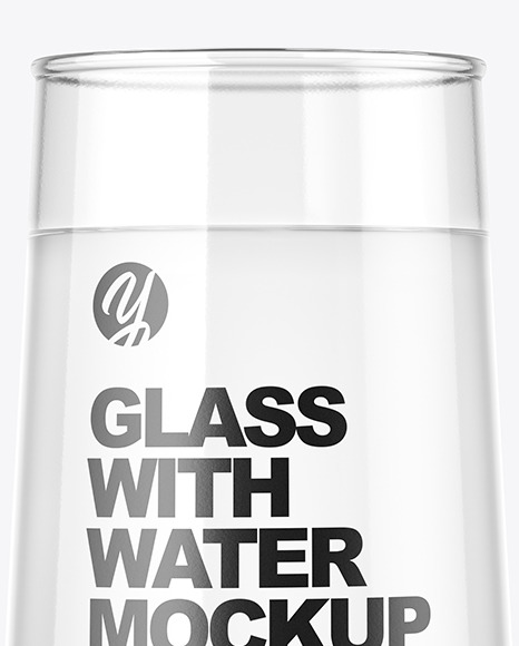 Clear Glass With Water Mockup