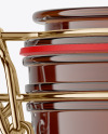 Amber Glass Jar with Clamp Lid Mockup Amber Glass Jar with Clamp Lid Mockup