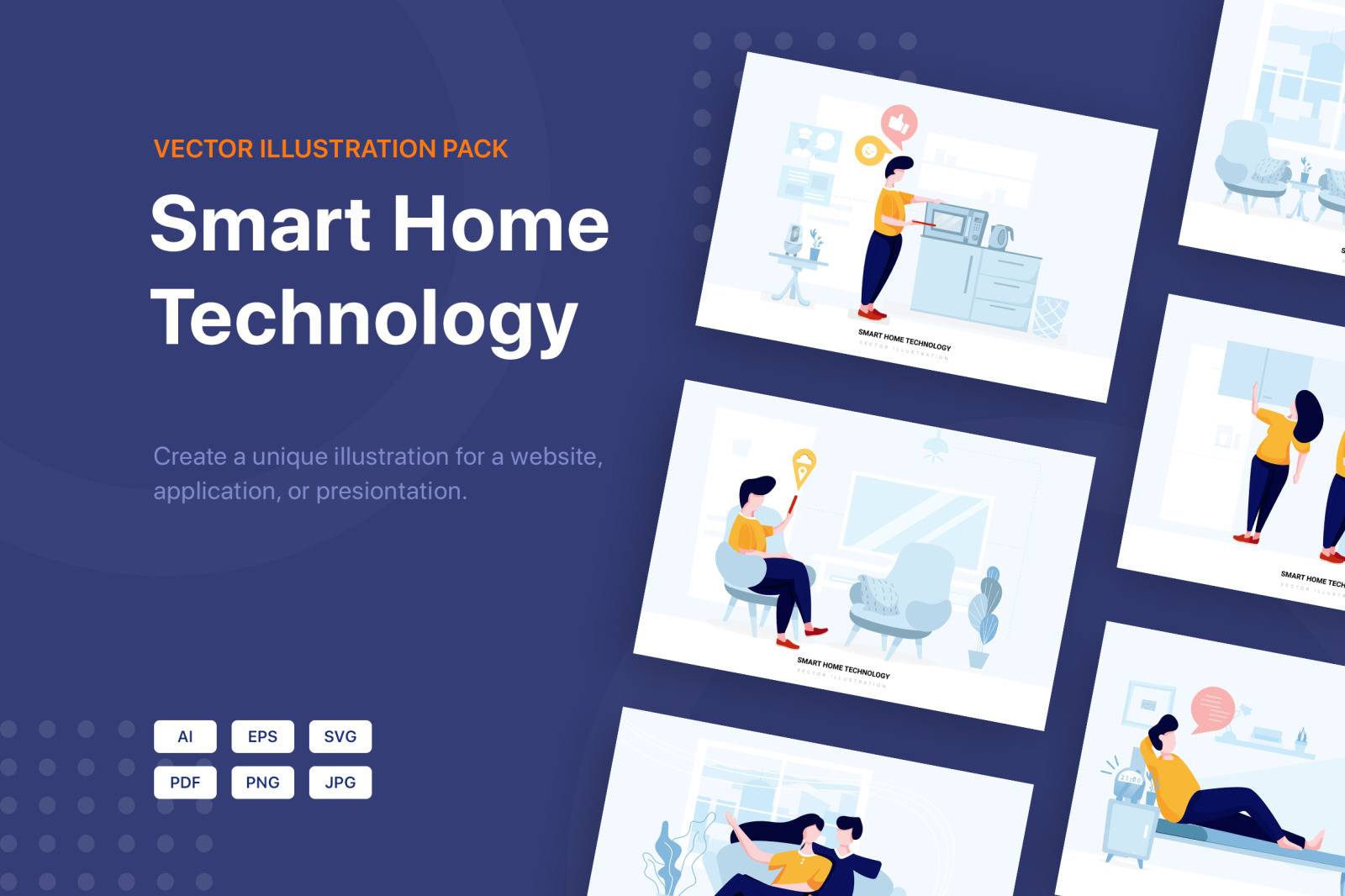 Smart Home Technology Vector Scenes