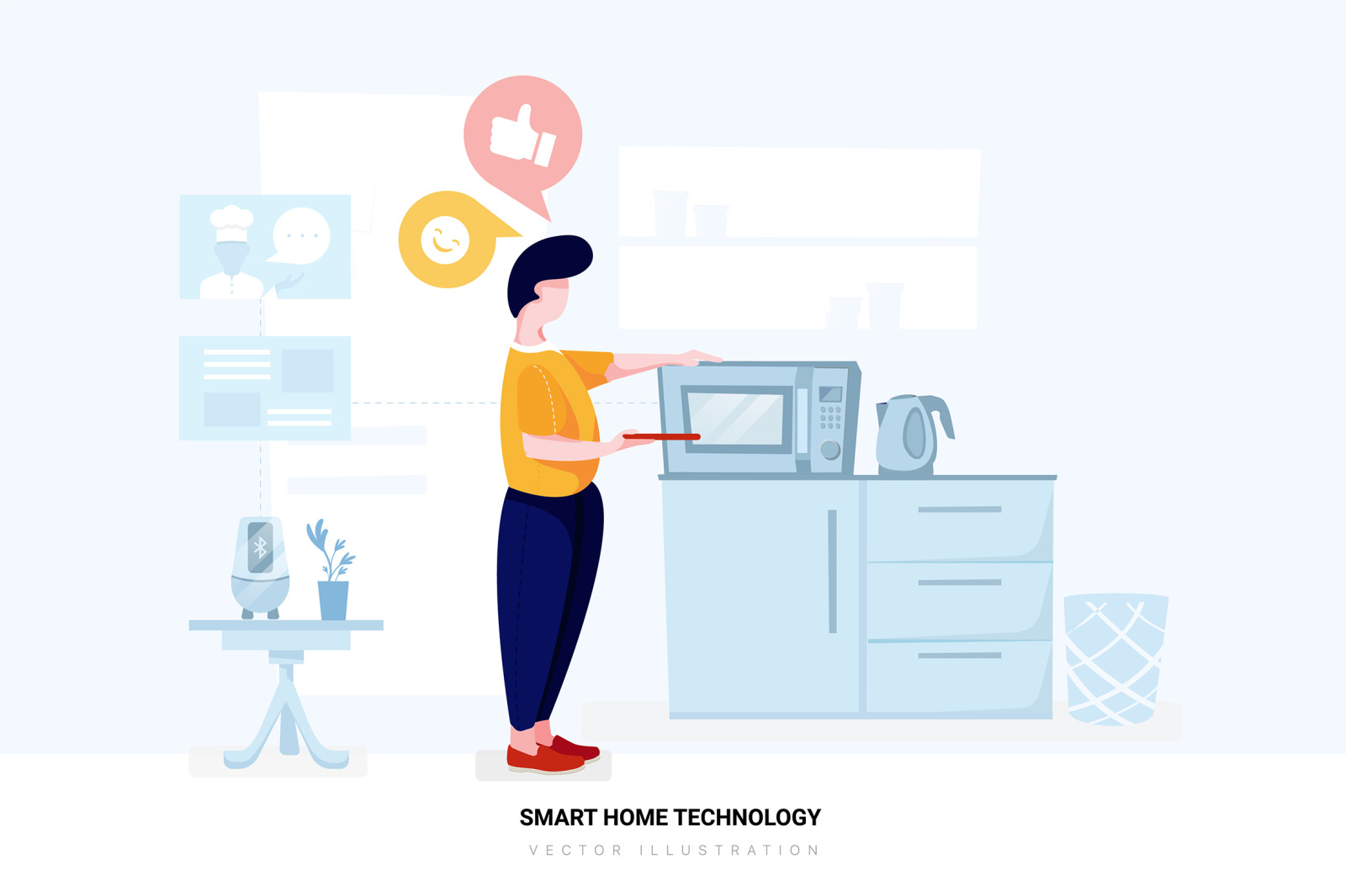 Smart Home Technology Vector Scenes