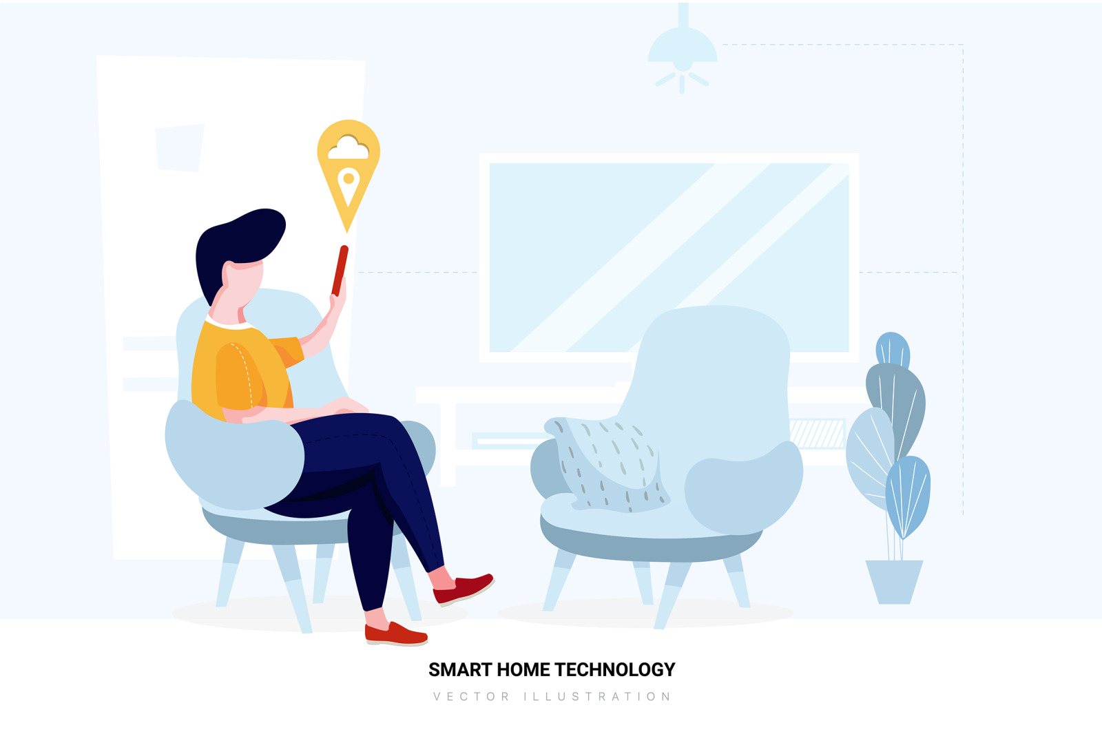 Smart Home Technology Vector Scenes