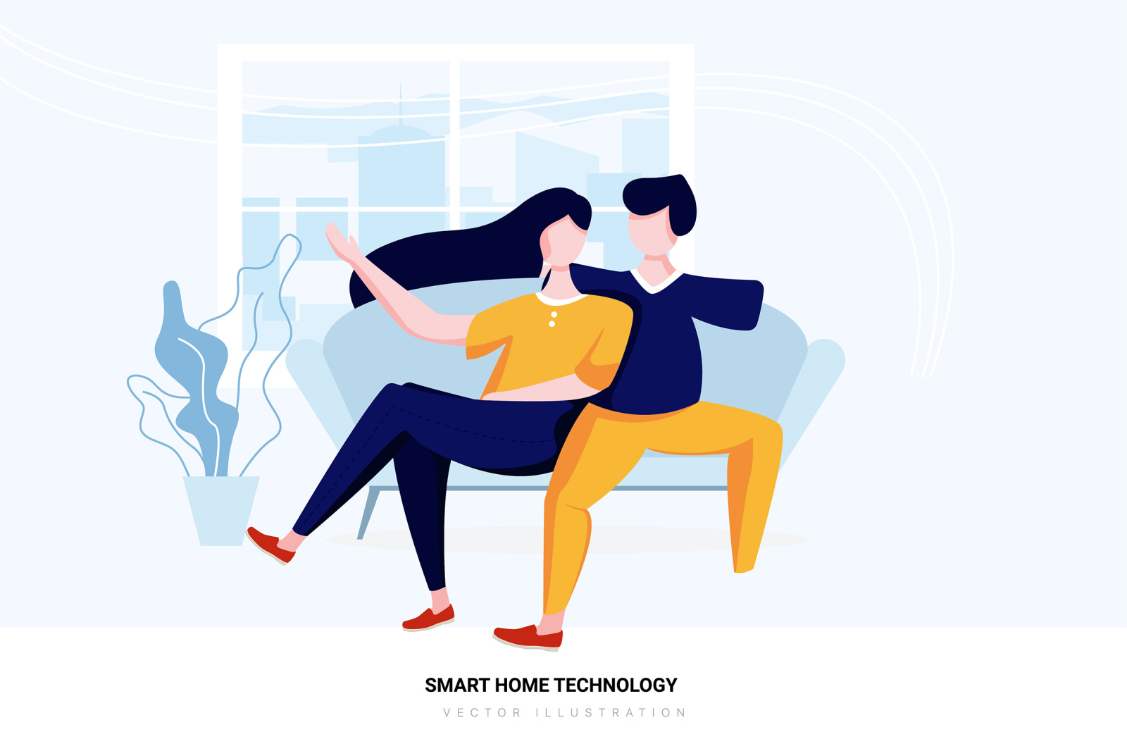 Smart Home Technology Vector Scenes