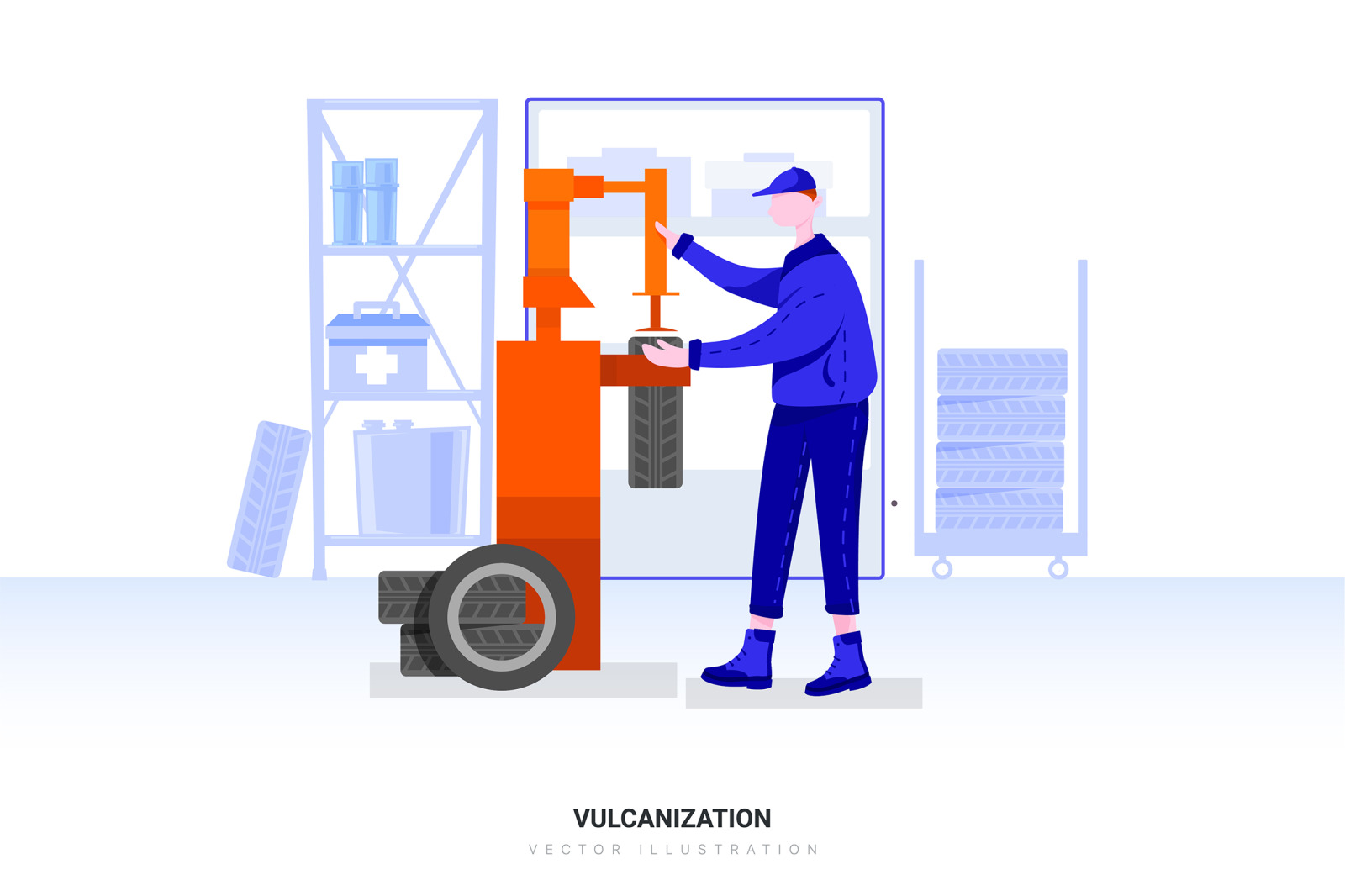 Car Wash & Repair Vector Scenes Car Wash & Repair Vector Scenes