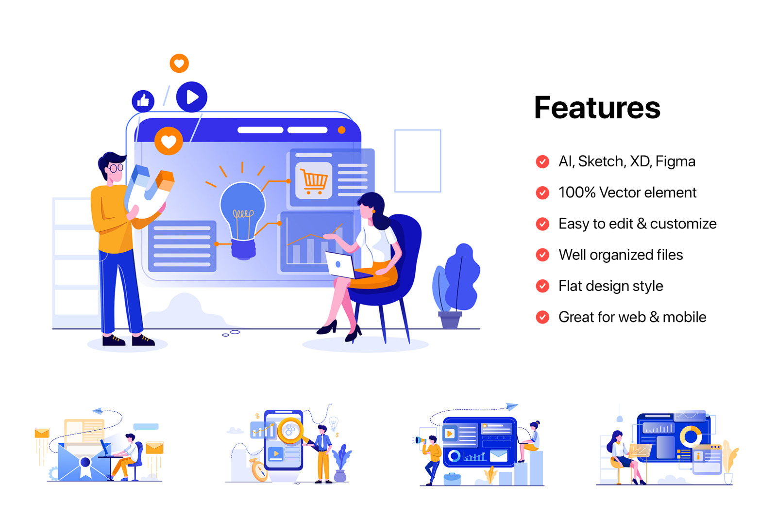 SEO & Digital Marketing Illustration SEO & Digital Marketing Illustration