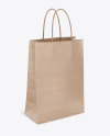 Kraft Paper Shopping Bag Mockup - Half Side View