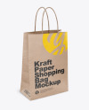 Kraft Paper Shopping Bag Mockup - Half Side View