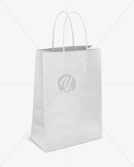 Textured Matte Paper Shopping Bag Mockup - Half Side View