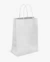 Textured Matte Paper Shopping Bag Mockup - Half Side View