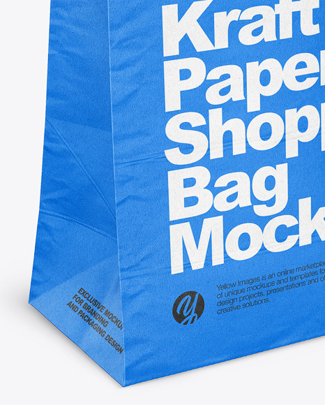 Textured Matte Paper Shopping Bag Mockup - Half Side View