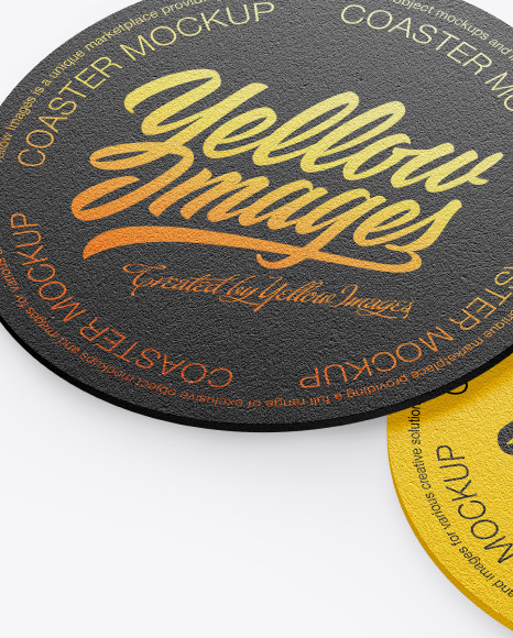 Paper Beverage Coasters Mockup