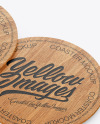 Wooden Beverage Coasters Mockup