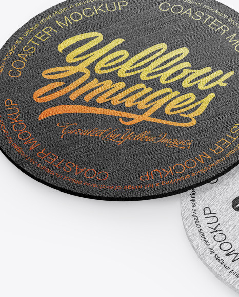 Wooden Beverage Coasters Mockup