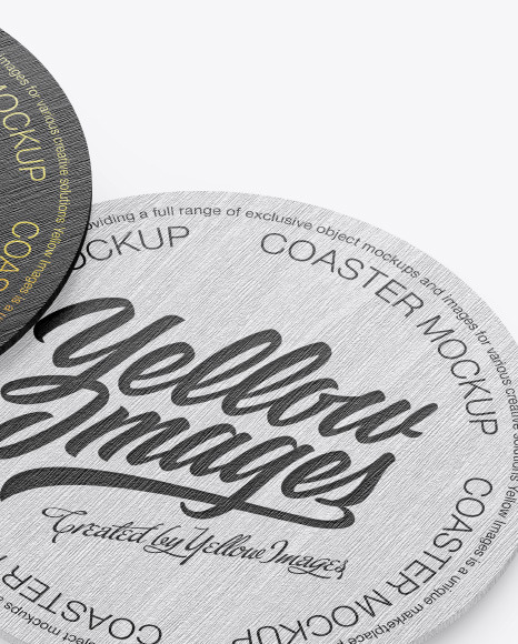 Wooden Beverage Coasters Mockup