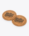 Cork Beverage Coasters Mockup