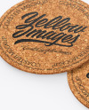 Cork Beverage Coasters Mockup