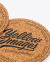 Cork Beverage Coasters Mockup