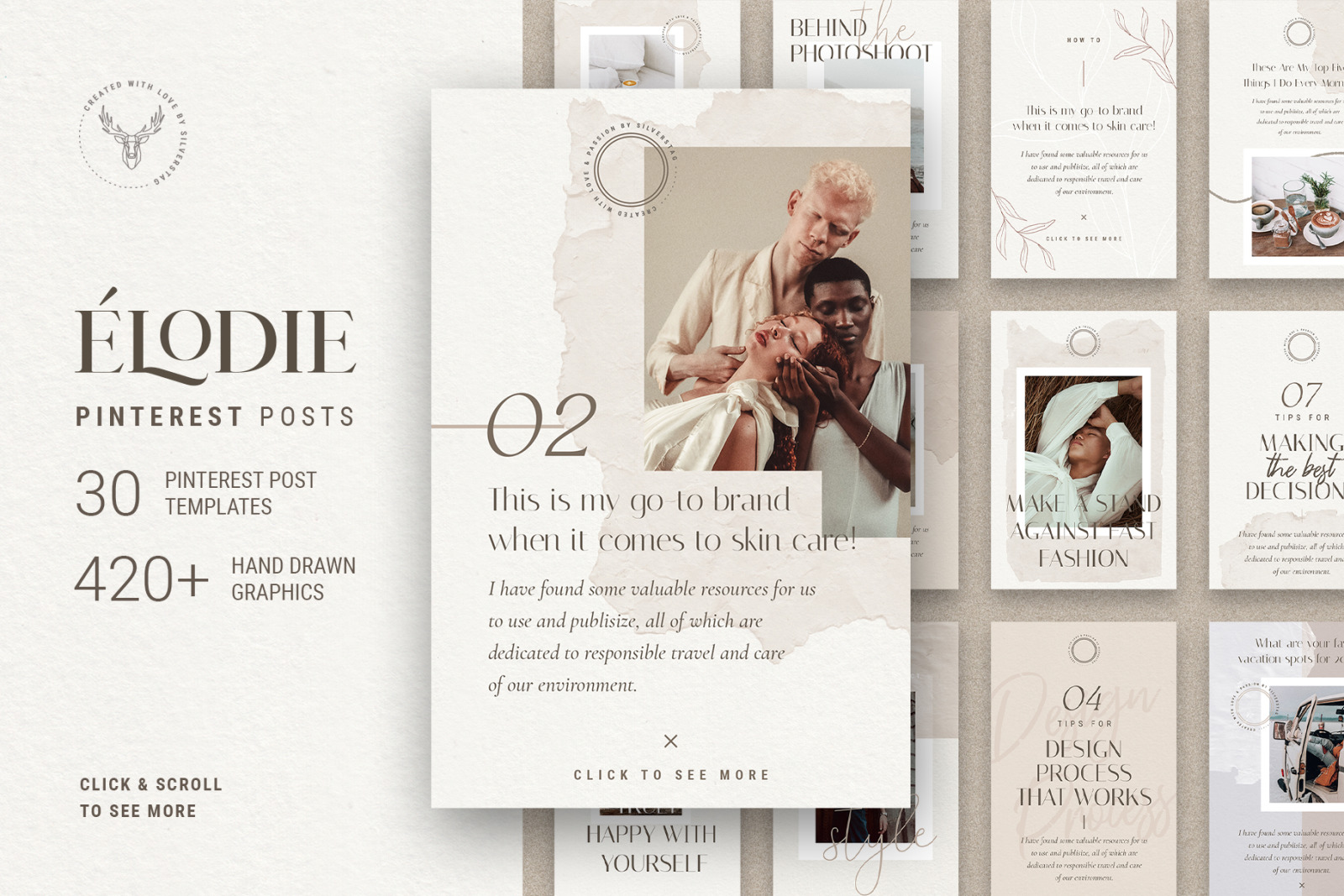 Elodie - Pinterest Post Templates