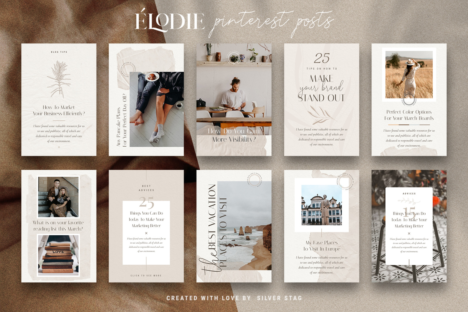 Elodie - Pinterest Post Templates