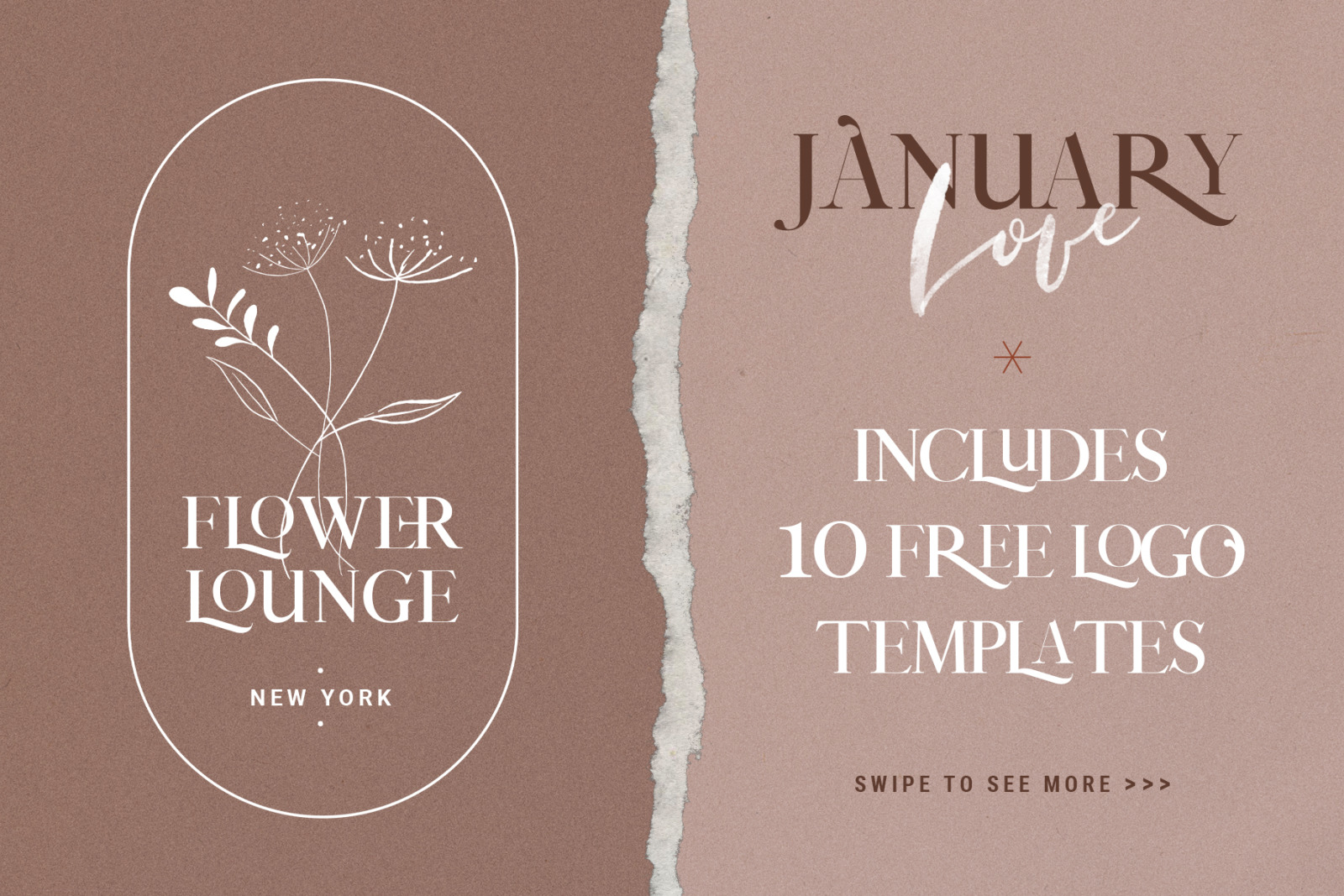 January Love SVG Font Duo With Free Logo Templates &amp; Hand Drawn Graphics