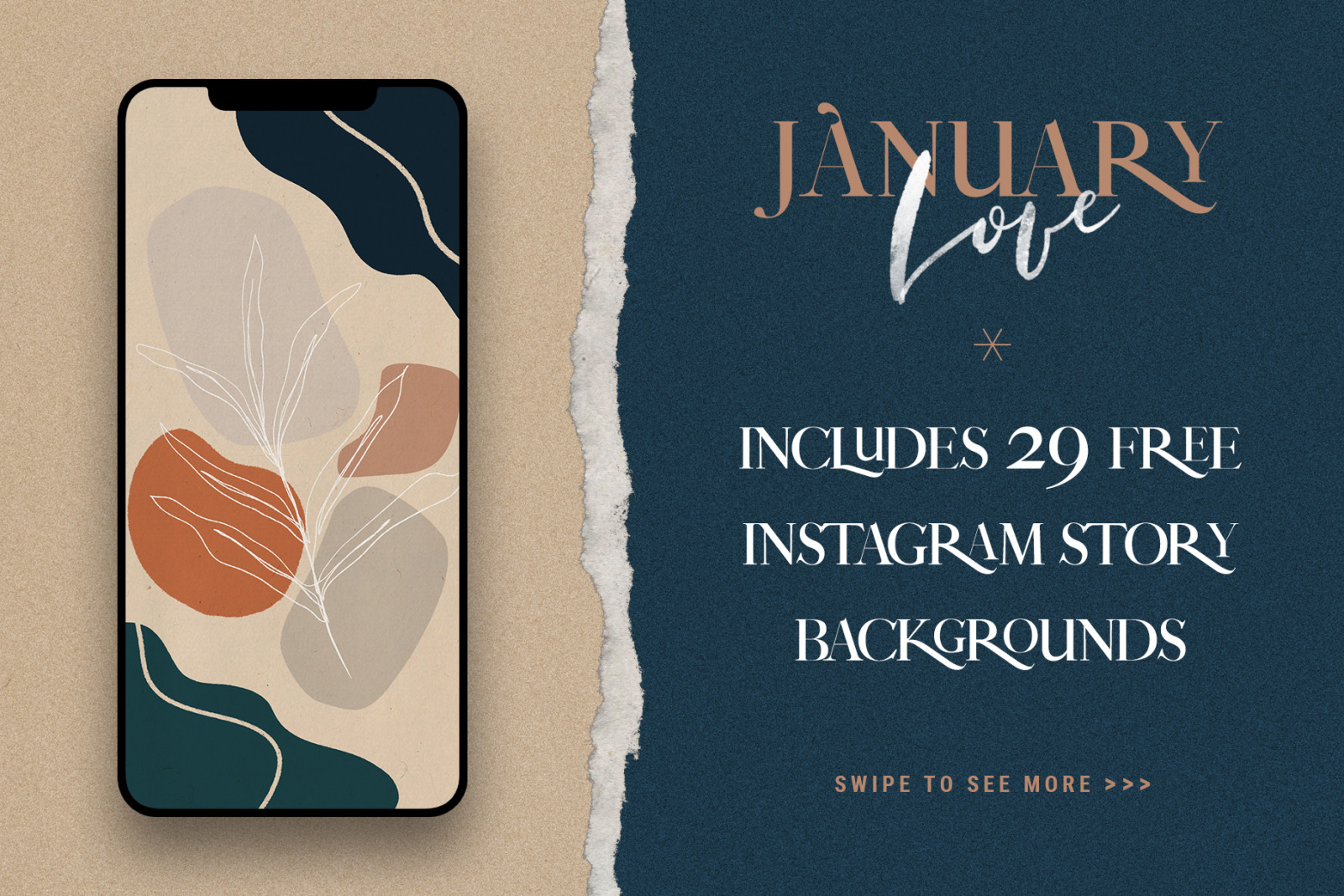 January Love SVG Font Duo With Free Logo Templates &amp; Hand Drawn Graphics