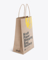 Kraft Paper Shopping Bag Mockup - Half Side View