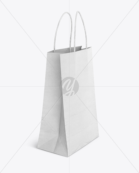 Textured Matte Paper Shopping Bag Mockup - Half Side View