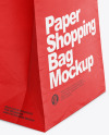 Textured Matte Paper Shopping Bag Mockup - Half Side View