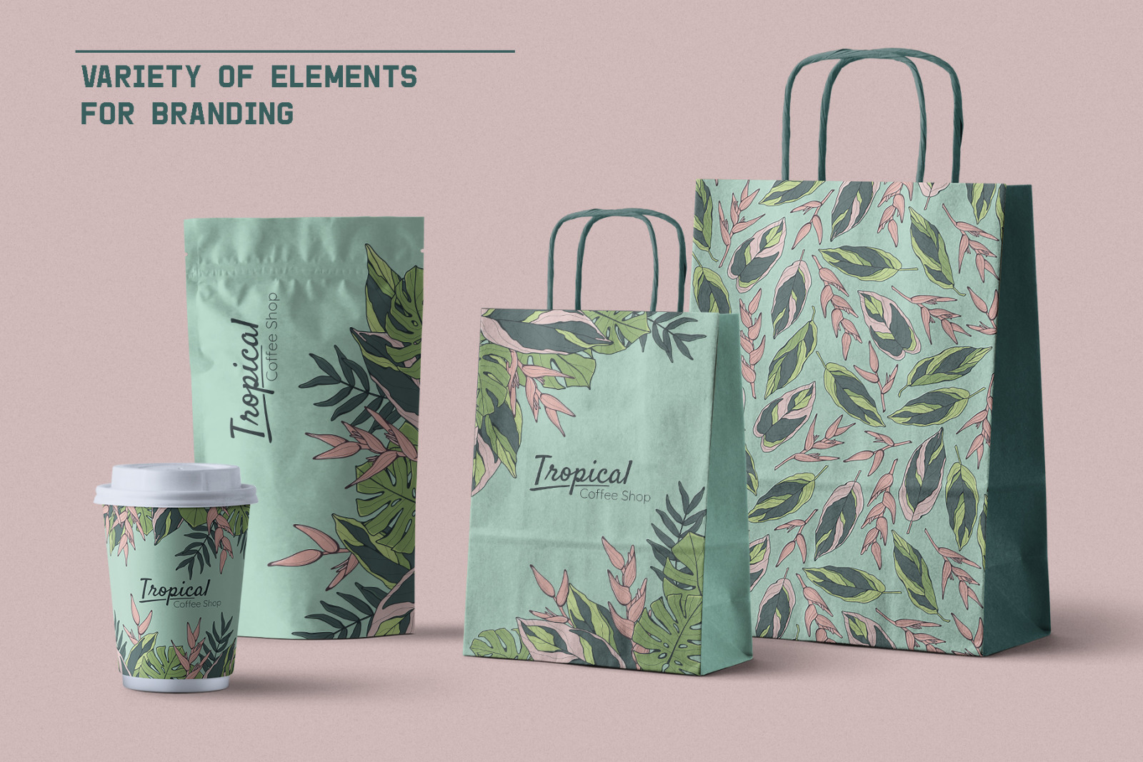 Jungle Story: tropical elements & patterns Jungle Story: tropical elements & patterns