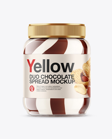 Glass Jar with Duo Chocolate Spread Mockup