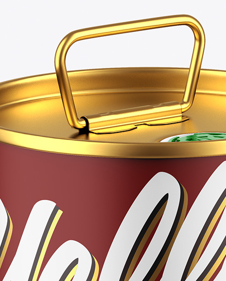 Matte Olive Oil Tin Can Mockup