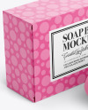 Soap Bar With Matte Cardboard Box Packaging Mockup - Half Side View