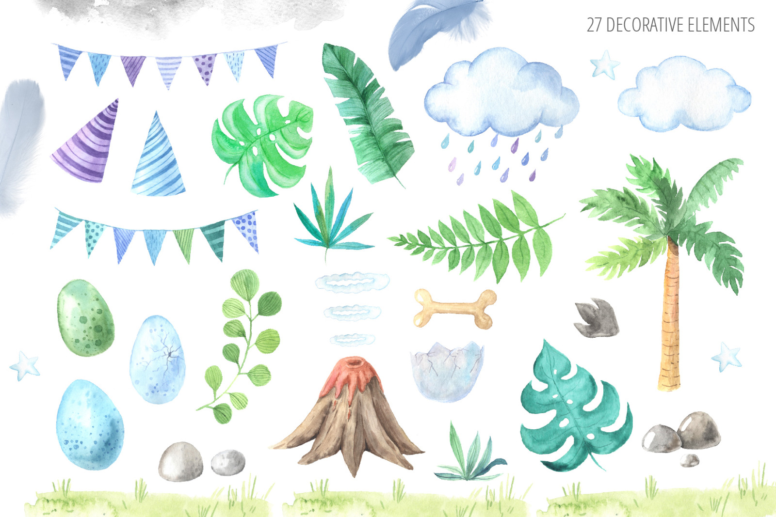 Watercolor Dinosaurs Collection Watercolor Dinosaurs Collection