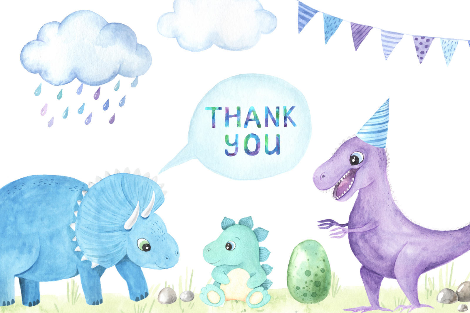 Watercolor Dinosaurs Collection Watercolor Dinosaurs Collection