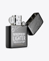 Opened Metallic Lighter Mockup - Halfside View