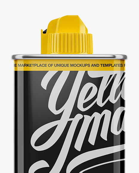 Lighter Fluid Can Mockup - Front View