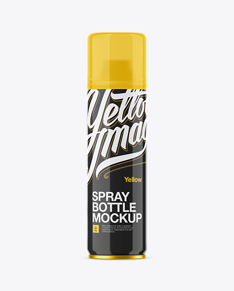 Glossy Spray Bottle With Translucent Cap Mockup