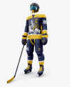 Men’s Full Ice Hockey Kit with Visor mockup (Half Side View)