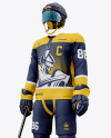 Men’s Full Ice Hockey Kit with Visor mockup (Half Side View)