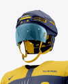 Men’s Full Ice Hockey Kit with Visor mockup (Half Side View)