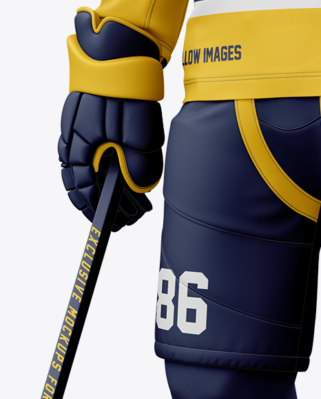 Men’s Full Ice Hockey Kit with Visor mockup (Half Side View)