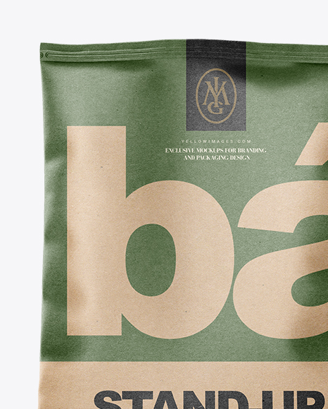 Kraft Stand-up Bag Mockup - Front View