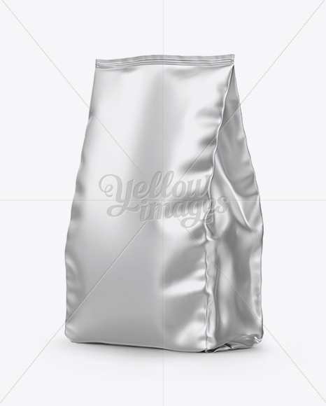 Matte Metallic Stand-up Bag Mockup - Half Side View