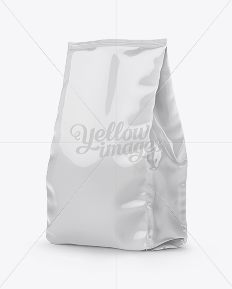 Glossy Stand-up Bag Mockup - Half Side View