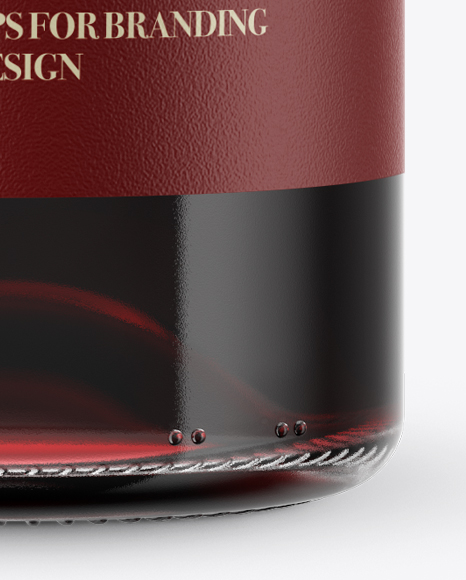 Clear Glass Bottle With Red Wine Mockup